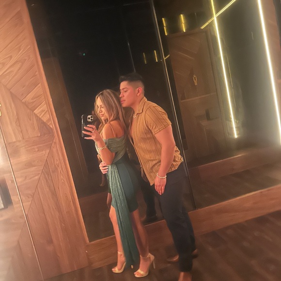 JLUXLABEL Green One Shoulder Sleeveless Dress - Picture 6 of 8